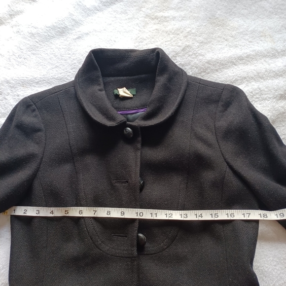 J.Crew VINTAGE Black Bella Herringbone Fiona 100% Wool Blazer Jacket Coat | sz 4 - Picture 11 of 16